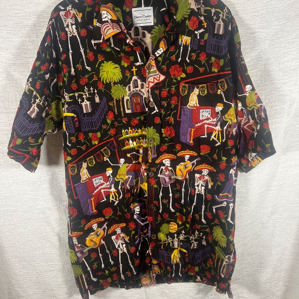 David Carey Men’s Camp Shirt - Day of the Dead